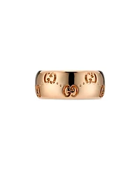 18K Rose Gold Icon Logo Wide Width Band