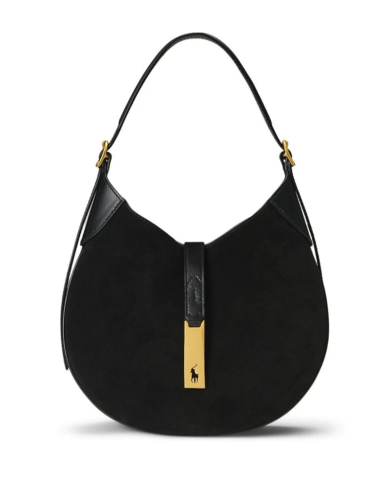 Polo ID Suede and Leather Small Shoulder Bag
