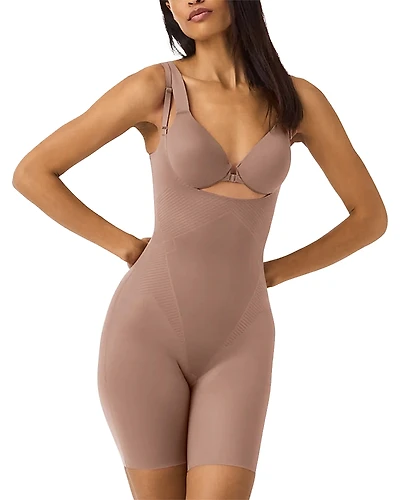 Spanx Thinstincts 2.0 Open Bust Mid Thigh Bodysuit