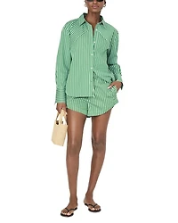 Alexis Diagonal Yoke Button Front Top