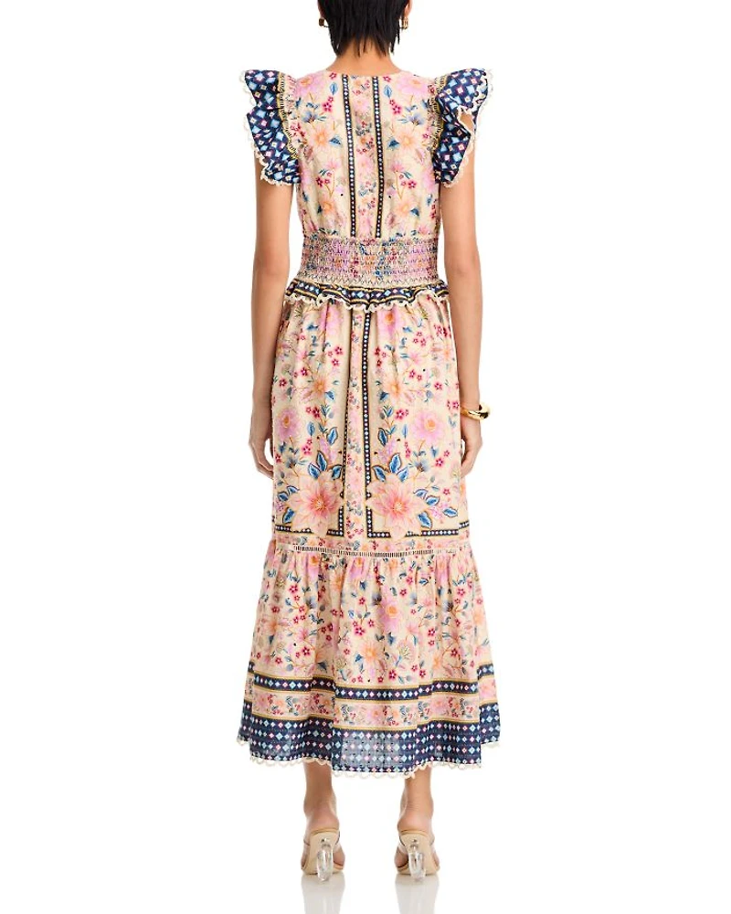 Superbloom Tapestry Cream Maxi Dress