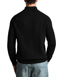 Roberts Wool & Nylon Seam Detail Regular Fit Half Zip Sweater