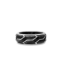 Men's 18K White Gold Forged Carbon 8.5mm Band