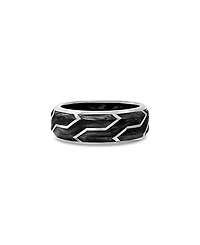 David Yurman Men's 18K White Gold Forged Carbon 8.5mm Band