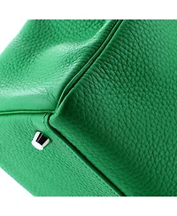 Pre-Owned HERMES Pre-Owned Hermes Kelly 32 Handbag Green Clemence with Palladium Hardware