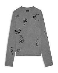 Marko Merino Wool & Cashmere Embroidered Loose Fit Sweater