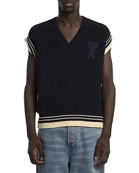 Regular Fit Ribbed Cap Sleeve Knit Vest