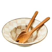 Mackenzie-Childs Mocha Check Salad Serving Set