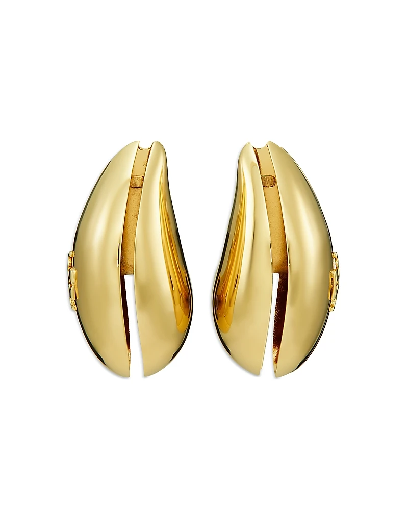 Tory Burch Wave Clip On Drop Earrings