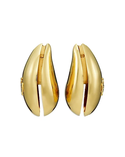 Tory Burch Wave Clip On Drop Earrings