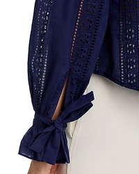 Cotton Lace Inset Blouse - Exclusive