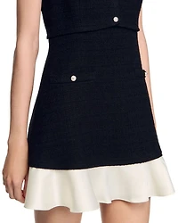 Two Tone Tweed Short Dress