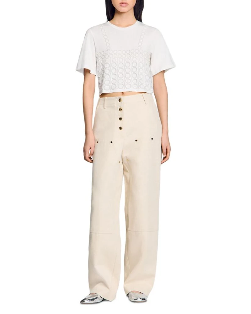 Beaded Cropped Tee