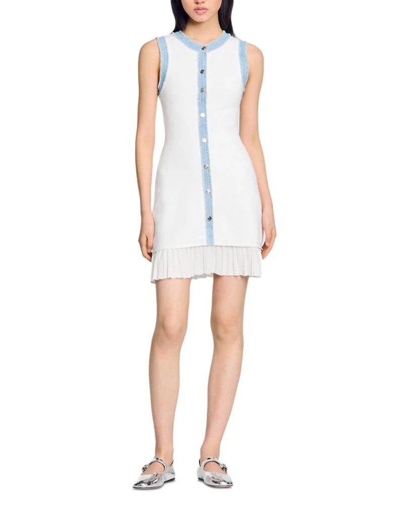 Short Knit Dress with Ruffles