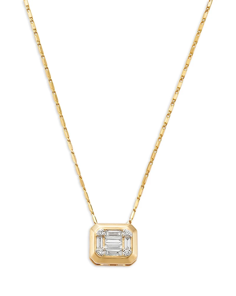 Bloomingdale's Fine Collection Diamond Square Pendant Necklace
