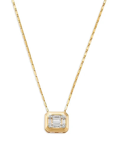 Bloomingdale's Fine Collection Diamond Square Pendant Necklace