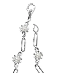 Sterling Silver Luna Cultured Pearl Fleur Link Necklace, 18"