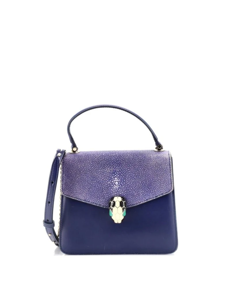 Small Serpenti Forever Top Handle Bag Leather and Stingray
