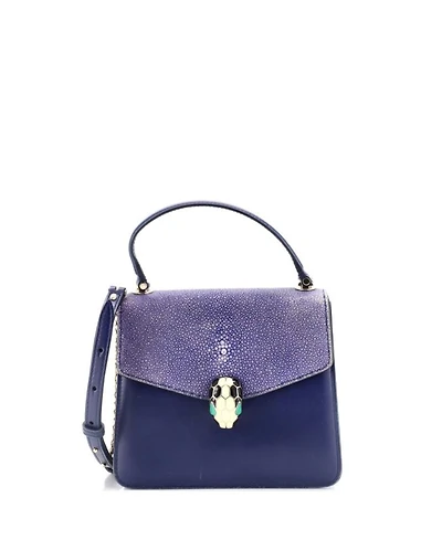 Small Serpenti Forever Top Handle Bag Leather and Stingray