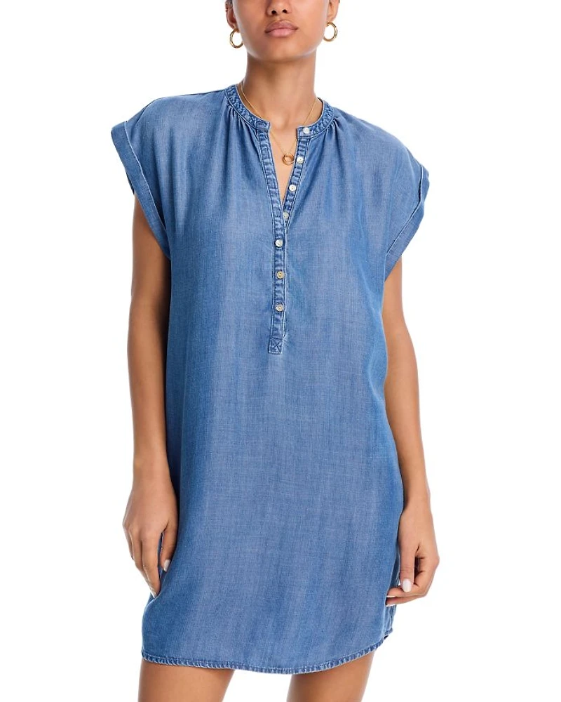 Cap Sleeve Henley Dress