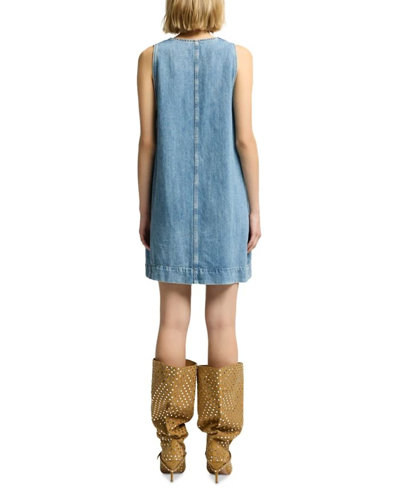 V Neck Denim Dress