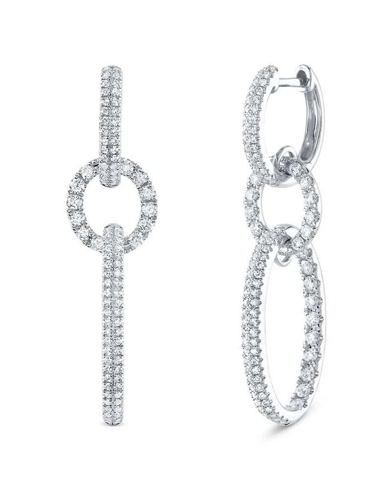 14K White Gold Kate Diamond Oval Earrings, 1.0 tcw