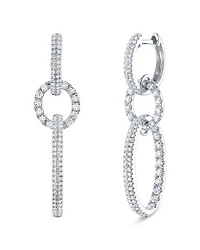 14K White Gold Kate Diamond Oval Earrings, 1.0 tcw