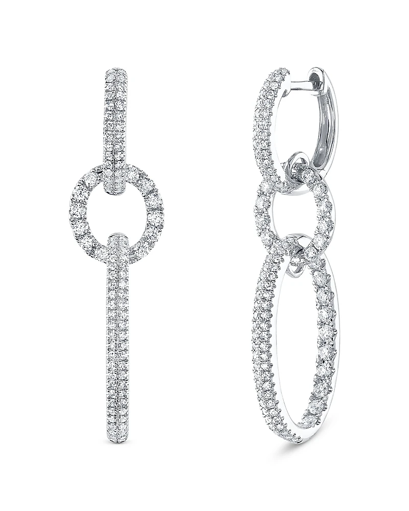 Shy Creation 14K White Gold Kate Diamond Oval Earrings, 1.0 tcw