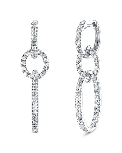 Shy Creation 14K White Gold Kate Diamond Oval Earrings, 1.0 tcw