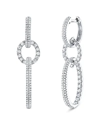 Shy Creation 14K White Gold Kate Diamond Oval Earrings, 1.0 tcw