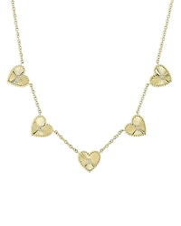 Shy Creation 14K Yellow Gold Kate Diamond Bezel Heart Collar Necklace, 18