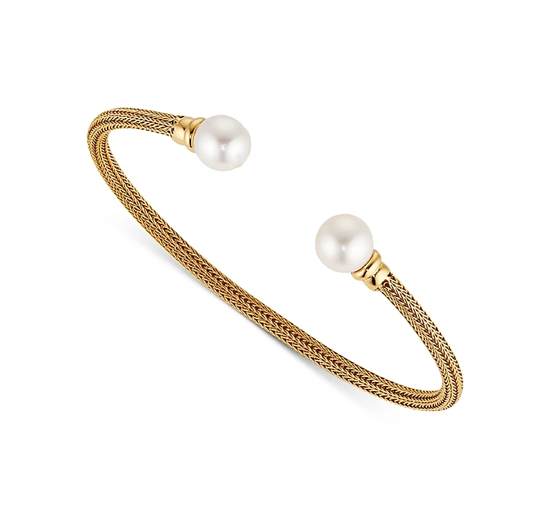 Nadri Cultured Freshwater Pearl Flex Chain Cuff Bracelet