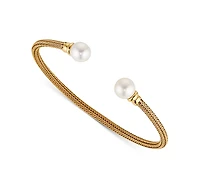 Nadri Cultured Freshwater Pearl Flex Chain Cuff Bracelet
