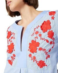 Sport 2A Uscita Opossum Embroidered Split V Neck Dress