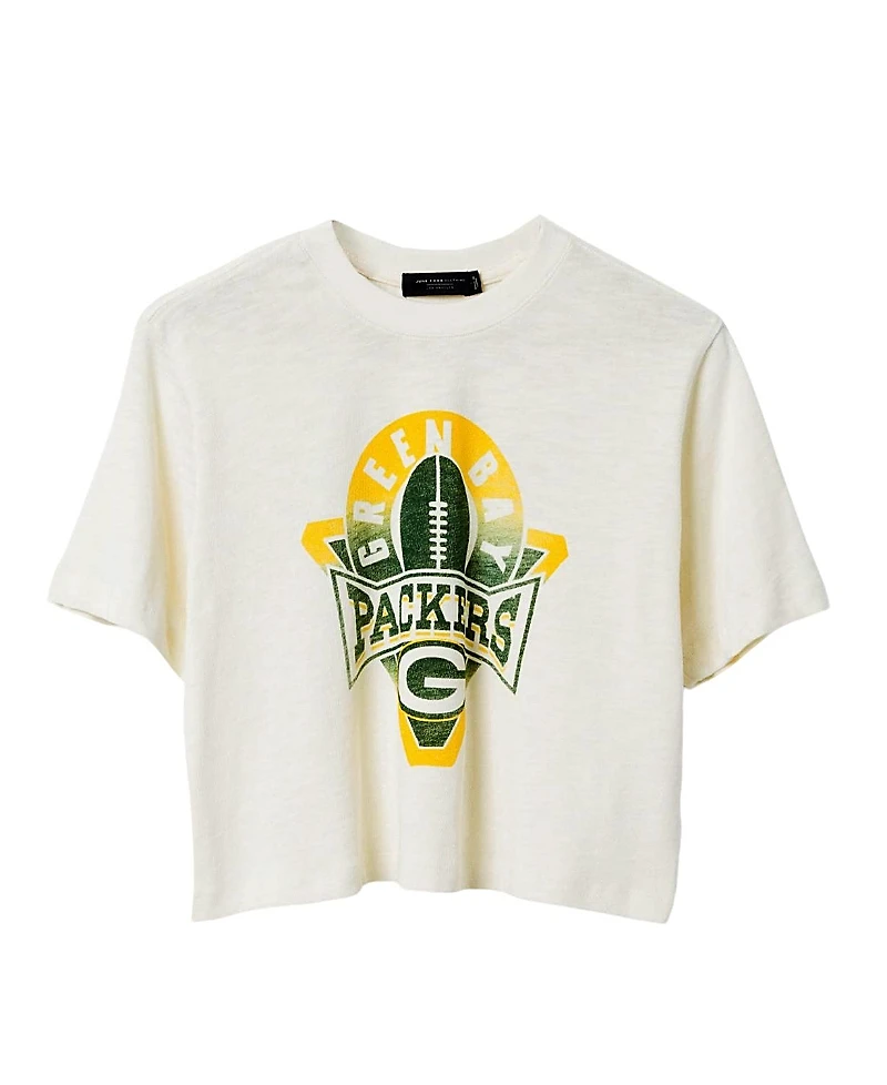 Junk Food Clothing Women's Nfl Green Bay Packers Mock Neck Crop Tee