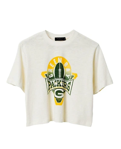Junk Food Clothing Women's Nfl Green Bay Packers Mock Neck Crop Tee