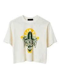 Junk Food Clothing Women's Nfl Green Bay Packers Mock Neck Crop Tee