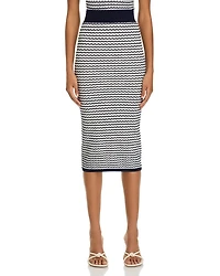 Wavy Striped Midi Skirt
