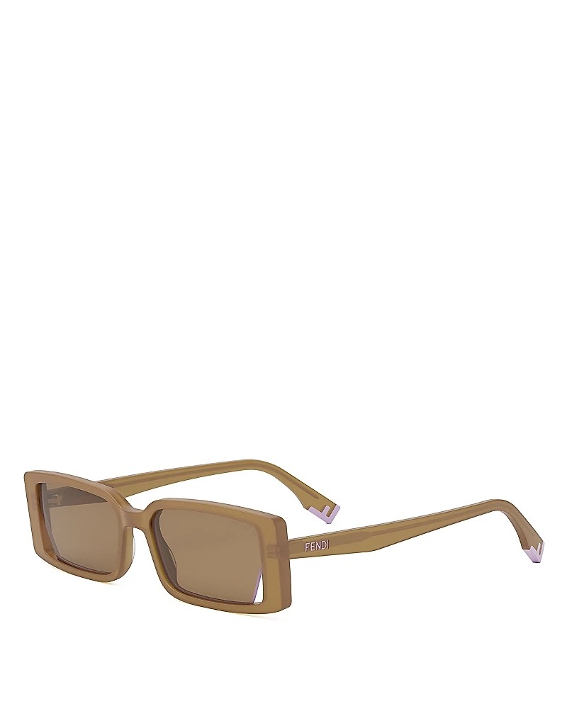 Fendi Way Rectangular Sunglasses, 53mm