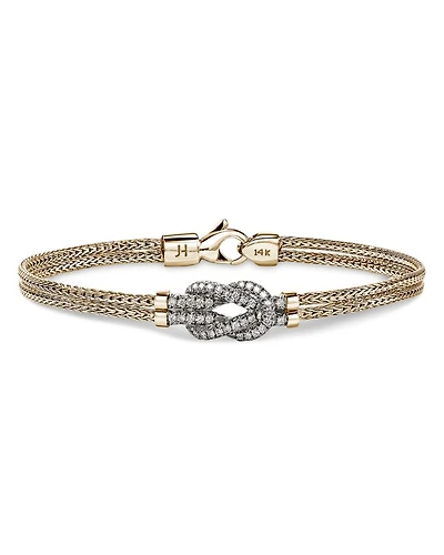 14K Yellow Gold Love Knot Diamond Bracelet