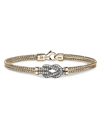 14K Yellow Gold Love Knot Diamond Bracelet