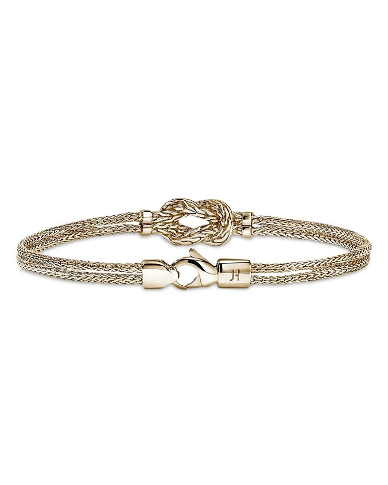 14K Yellow Gold Love Knot Diamond Bracelet