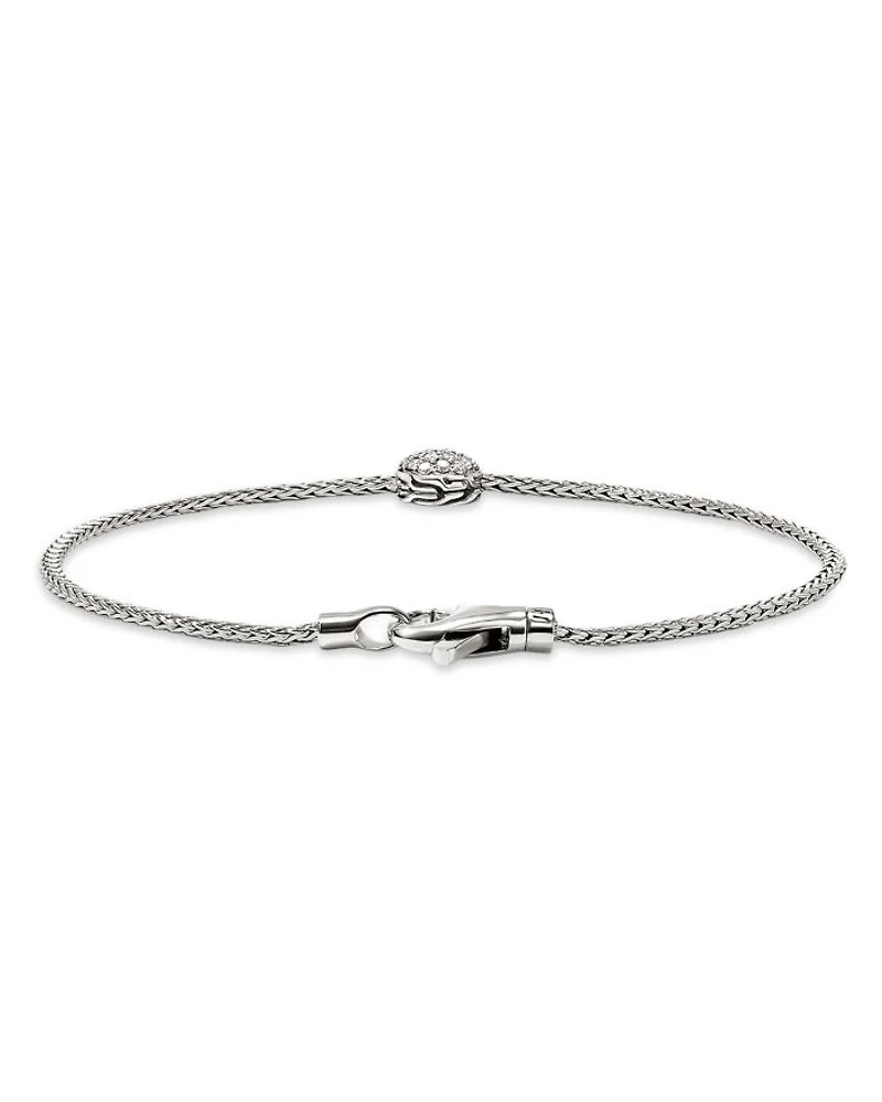 Sterling Silver JH Essentials Diamond Pavé Disc Chain Bracelet