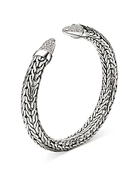 Sterling Silver Spear Diamond Pavé Flex Cuff Bracelet