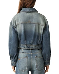 Vinciane Cropped Zip Denim Jacket