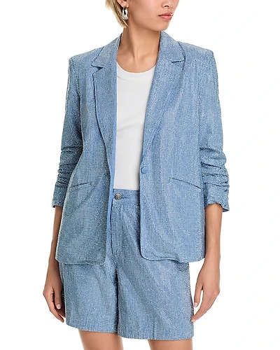 Cinq a Sept Chambray Rhinestone Blazer