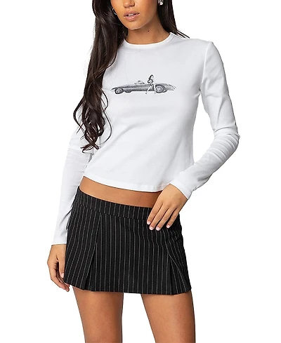 Edikted Retro Roadtrip Long Sleeve T Shirt