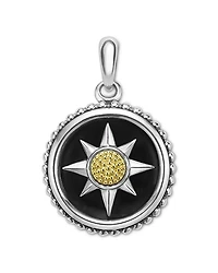 Men's 18K Yellow Gold & Sterling Silver Anthem Black Agate Starburst Amulet Pendant - Exclusive