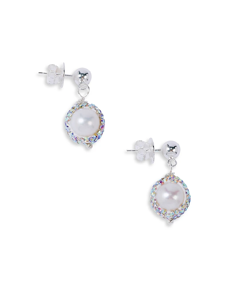 Pearl Octopuss. y Pearl Drop Crystal & Cultured Freshwater Pearl Drop Earrings