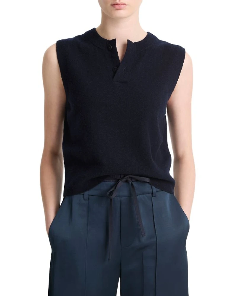 Henley Sleeveless Sweater